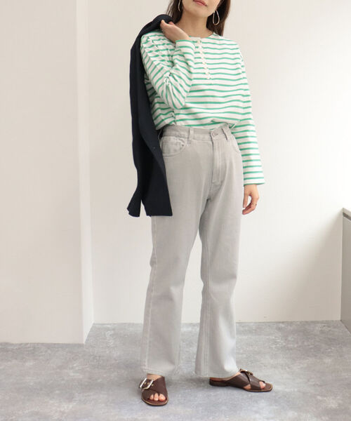 fredy repit(フレディレピ)の「ボーダーヘンリープルオーバーカットソー(Tシャツ/カットソー・レディース・ブルー系その他3/ホワイト系その他4/グリーン系その他3・38)」の15枚目の写真