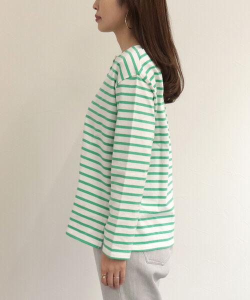 fredy repit(フレディレピ)の「ボーダーヘンリープルオーバーカットソー(Tシャツ/カットソー・レディース・ブルー系その他3/ホワイト系その他4/グリーン系その他3・38)」の21枚目の写真