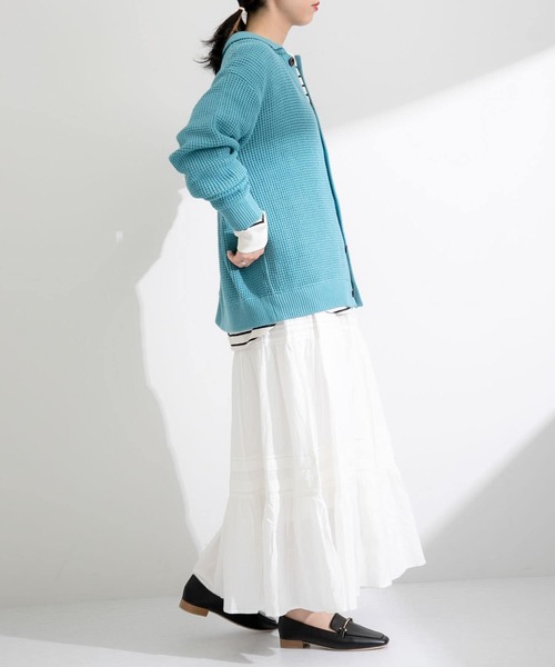 SENSE OF PLACE by URBAN RESEARCH(センスオブプレイスバイアーバンリサーチ)の「『ユニセックス』ワッフルニットカーディガン(カーディガン/ボレロ・メンズ・ライトベージュ/ライトブルー/グリーン・MEDIUM/LARGE)」の5枚目の写真