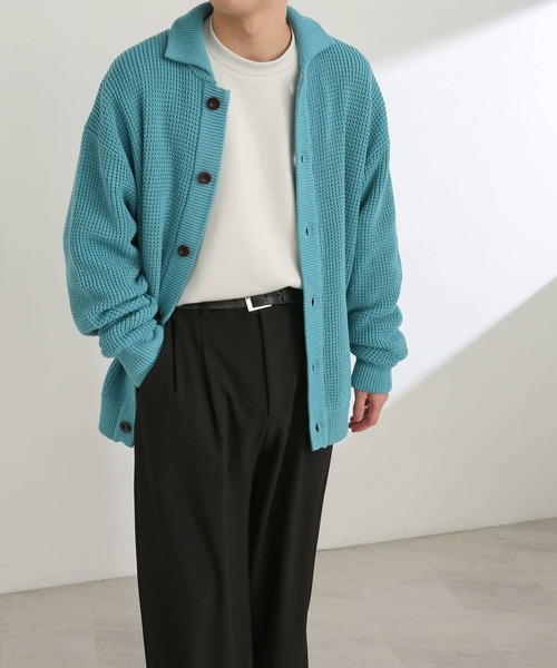 SENSE OF PLACE by URBAN RESEARCH(センスオブプレイスバイアーバンリサーチ)の「『ユニセックス』ワッフルニットカーディガン(カーディガン/ボレロ・メンズ・ライトベージュ/ライトブルー/グリーン・MEDIUM/LARGE)」の10枚目の写真