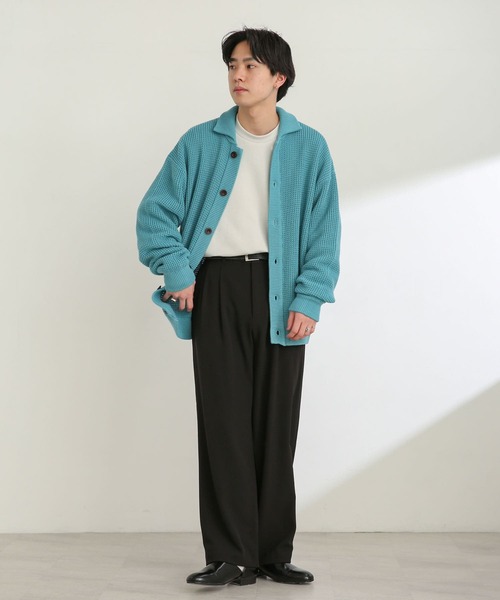 SENSE OF PLACE by URBAN RESEARCH(センスオブプレイスバイアーバンリサーチ)の「『ユニセックス』ワッフルニットカーディガン(カーディガン/ボレロ・メンズ・ライトベージュ/ライトブルー/グリーン・MEDIUM/LARGE)」の11枚目の写真