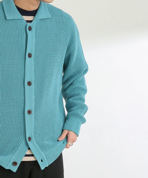 SENSE OF PLACE by URBAN RESEARCH(センスオブプレイスバイアーバンリサーチ)の「『ユニセックス』ワッフルニットカーディガン(カーディガン/ボレロ・メンズ・ライトベージュ/ライトブルー/グリーン・MEDIUM/LARGE)」の15枚目の写真