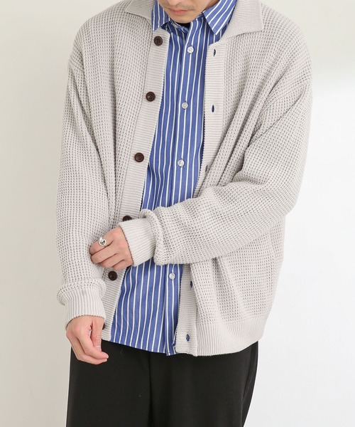 SENSE OF PLACE by URBAN RESEARCH(センスオブプレイスバイアーバンリサーチ)の「『ユニセックス』ワッフルニットカーディガン(カーディガン/ボレロ・メンズ・ライトベージュ/ライトブルー/グリーン・MEDIUM/LARGE)」の20枚目の写真