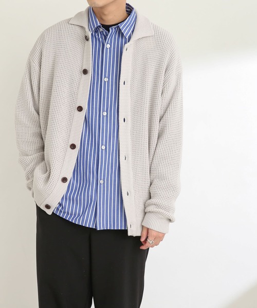 SENSE OF PLACE by URBAN RESEARCH(センスオブプレイスバイアーバンリサーチ)の「『ユニセックス』ワッフルニットカーディガン(カーディガン/ボレロ・メンズ・ライトベージュ/ライトブルー/グリーン・MEDIUM/LARGE)」の21枚目の写真