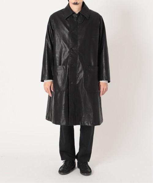 Oriens JOURNAL STANDARD(オリエンス ジャーナルスタンダード)の「レザーバルカラーコート(ステンカラーコート・レディース・ブラック/ブラウン・MEDIUM/LARGE)」の20枚目の写真