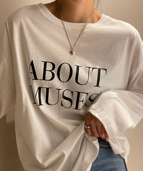 Dalfwin(ダールフィン)の「2022 S/S 春夏 韓国ファッション ロンT MUSESロゴ長袖Tシャツ(Tシャツ/カットソー・レディース・ホワイト/ブラック・FREE)」の12枚目の写真