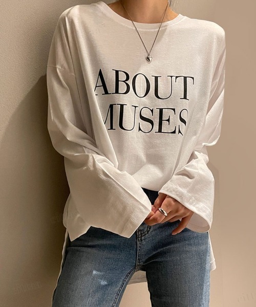 Dalfwin(ダールフィン)の「2022 S/S 春夏 韓国ファッション ロンT MUSESロゴ長袖Tシャツ(Tシャツ/カットソー・レディース・ホワイト/ブラック・FREE)」の11枚目の写真