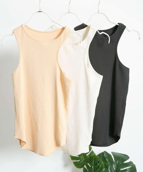 KBF（ケイビーエフ）の「アシメタンクトップ（タンクトップ・レディース・チャコールグレー/アイボリー/ベージュ・ONE）」の9枚目の写真