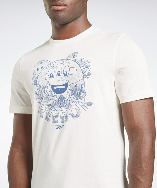 Reebok(リーボック)の「GS サステナビリティ Tシャツ / GS SUSTAINABILITY TEE(Tシャツ/カットソー・メンズ・オフホワイト/ブルー・LARGE/X-LARGE/XXX-LARGE/X-SMALL/XX-LARGE/SMALL/MEDIUM)」の4枚目の写真