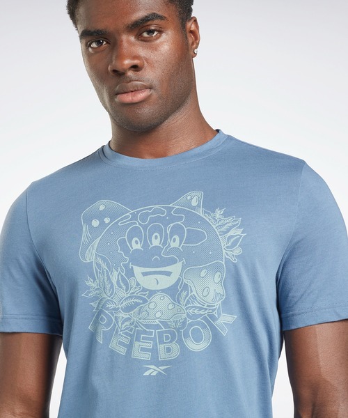 Reebok(リーボック)の「GS サステナビリティ Tシャツ / GS SUSTAINABILITY TEE(Tシャツ/カットソー・メンズ・オフホワイト/ブルー・LARGE/X-LARGE/XXX-LARGE/X-SMALL/XX-LARGE/SMALL/MEDIUM)」の8枚目の写真
