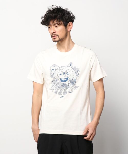 Reebok(リーボック)の「GS サステナビリティ Tシャツ / GS SUSTAINABILITY TEE(Tシャツ/カットソー・メンズ・オフホワイト/ブルー・LARGE/X-LARGE/XXX-LARGE/X-SMALL/XX-LARGE/SMALL/MEDIUM)」の5枚目の写真