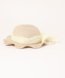 kids zoo | チュールリボン日よけたれ付きハット(ハット)