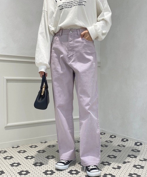 apres jour（アプレジュール）の「カラーハイウエストデニム【ZOZOTOWN限定アイテム】（デニムパンツ・レディース・オレンジ/ピンク/ラベンダー/ミント・LARGE/MEDIUM/SMALL/X-LARGE）」の12枚目の写真