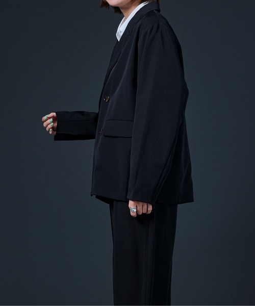 Ellno Loset（エルノロゼット）の「ダブルテーラードジャケット（テーラードジャケット・メンズ・ブルーグリーン/チャコールグレー/ブラック・MEDIUM/LARGE）」の9枚目の写真