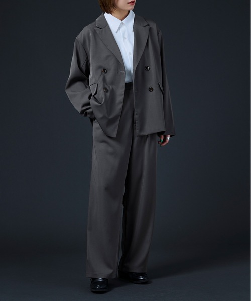 Ellno Loset（エルノロゼット）の「ダブルテーラードジャケット（テーラードジャケット・メンズ・ブルーグリーン/チャコールグレー/ブラック・MEDIUM/LARGE）」の19枚目の写真