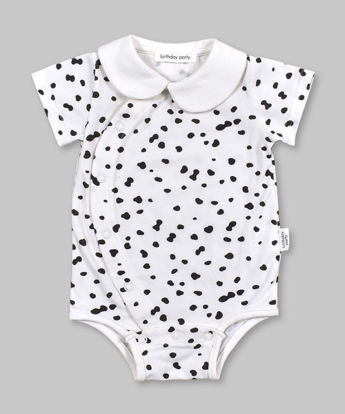 birthday party（バースデイパーティー）の「birthdayparty/天竺アンニュイドットボディミニベビー(70~80cm)（ロンパース・キッズ・ピンク系その他/ホワイト系その他・70/80）」の2枚目の写真