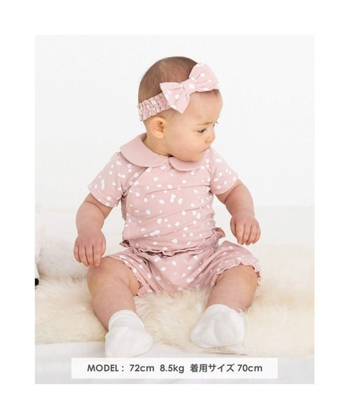 birthday party（バースデイパーティー）の「birthdayparty/天竺アンニュイドットボディミニベビー(70~80cm)（ロンパース・キッズ・ピンク系その他/ホワイト系その他・70/80）」の15枚目の写真