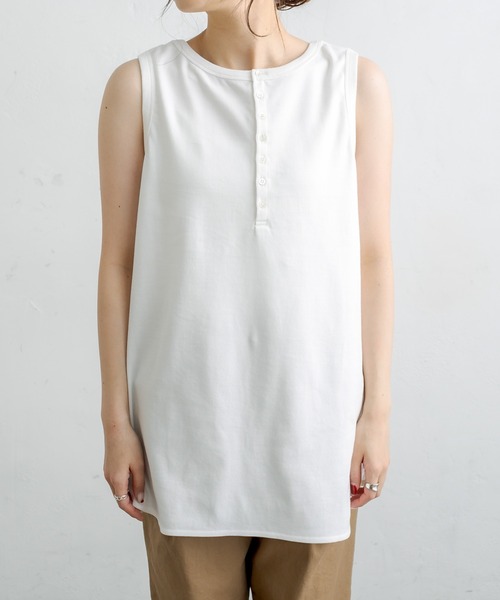 PUAL CE CIN（ピュアルセシン）の「2WAYスムースノースリーブ（タンクトップ・レディース・ブラック/オフホワイト・FREE）」の2枚目の写真