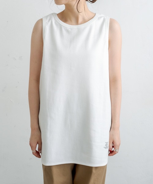 PUAL CE CIN（ピュアルセシン）の「2WAYスムースノースリーブ（タンクトップ・レディース・ブラック/オフホワイト・FREE）」の4枚目の写真