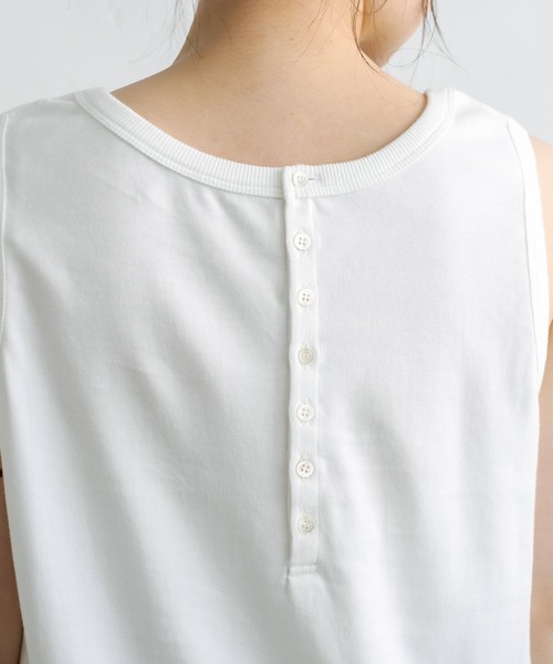 PUAL CE CIN（ピュアルセシン）の「2WAYスムースノースリーブ（タンクトップ・レディース・ブラック/オフホワイト・FREE）」の9枚目の写真