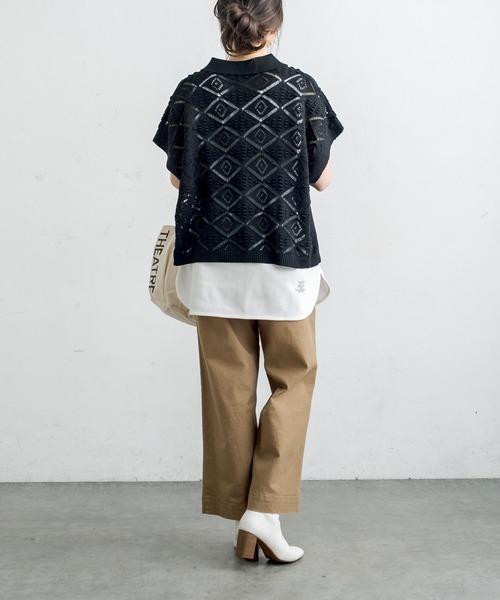 PUAL CE CIN（ピュアルセシン）の「2WAYスムースノースリーブ（タンクトップ・レディース・ブラック/オフホワイト・FREE）」の17枚目の写真