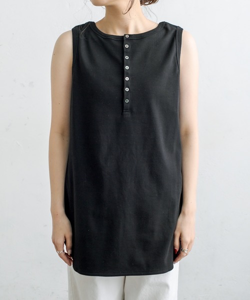 PUAL CE CIN（ピュアルセシン）の「2WAYスムースノースリーブ（タンクトップ・レディース・ブラック/オフホワイト・FREE）」の11枚目の写真