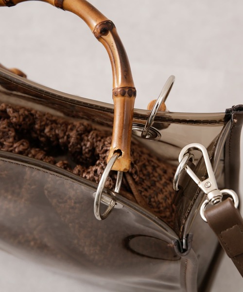 Thevon（ゼボン）の「バンブークリアバッグ（トートバッグ・レディース・アイボリー/ブラック/モカ・FREE）」の6枚目の写真