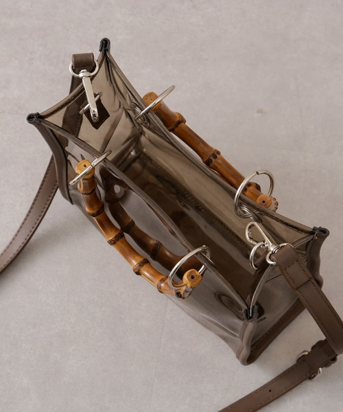 Thevon（ゼボン）の「バンブークリアバッグ（トートバッグ・レディース・アイボリー/ブラック/モカ・FREE）」の10枚目の写真