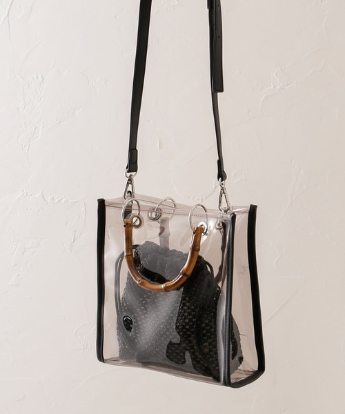 Thevon（ゼボン）の「バンブークリアバッグ（トートバッグ・レディース・アイボリー/ブラック/モカ・FREE）」の8枚目の写真