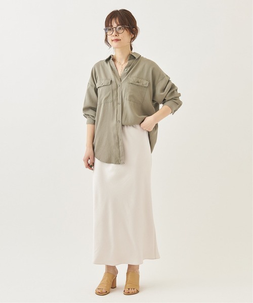 plage(プラージュ)の「Satin Bias スカート◆(スカート・レディース・ブラック/ネイビー/ブラウン/アイボリー・38/36)」の14枚目の写真