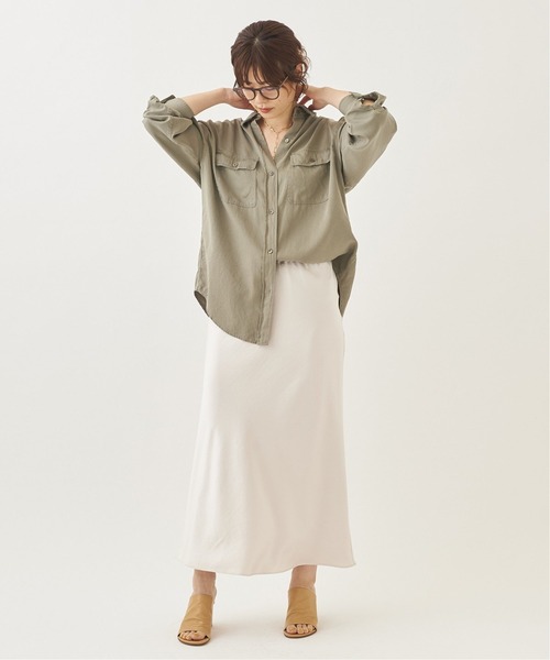 plage(プラージュ)の「Satin Bias スカート◆(スカート・レディース・ブラック/ネイビー/ブラウン/アイボリー・38/36)」の15枚目の写真