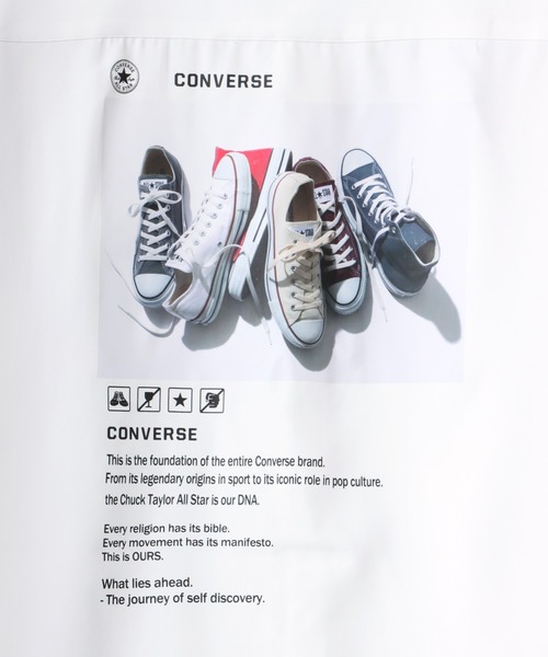 CONVERSE（コンバース）の「CONVERSE/コンバース オーバーサイズ ワンポイント オールスター スニーカー ロゴ 刺繍 半袖 シャツ/カラーボタン/クレリック衿/バックプリント（シャツ/ブラウス・メンズ・グリーン系その他/ホワイト系その他/グレー系その他/ホワイト/グリーン系その他2/スミクロ・M/L/LL）」の22枚目の写真