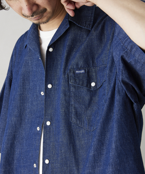 Wrangler(ラングラー)の「【Wrangler / ラングラー】別注 Denim SHIRTS(シャツ/ブラウス・メンズ・ブラック/ネイビー/ブルー・MEDIUM/LARGE)」の2枚目の写真