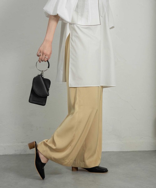 Amiur（エミレ）の「satin basic tuck pants（その他パンツ・レディース・ベージュ/ピンク/イエロー・S/M）」の15枚目の写真