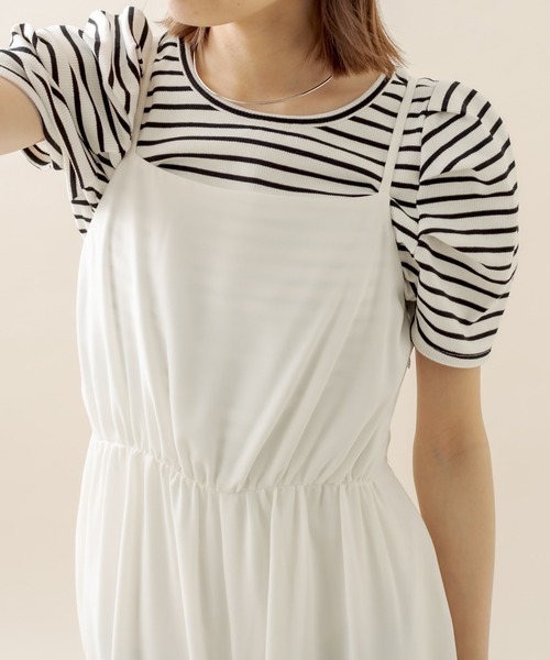 mline（エムライン）の「[mline] ﾎﾞｰﾀﾞｰﾊﾟﾌ半袖ﾌﾟﾙｵｰﾊﾞｰ（Tシャツ/カットソー・レディース・オフホワイト/ブラック/パープル/オレンジ・FREE）」の19枚目の写真
