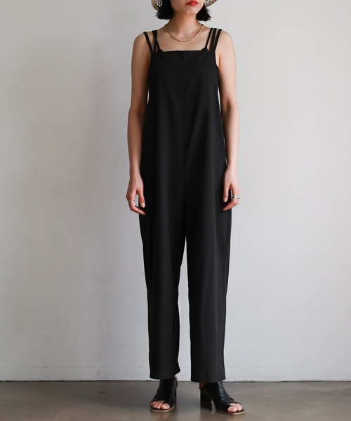 feepur(フェピュール)の「【TALLサイズあり】ダブルストラップ2wayサロペット(サロペット/オーバーオール・レディース・チャコールグレー/ブラック/ピンク・MEDIUM/TALL)」の6枚目の写真