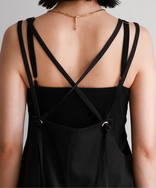 feepur(フェピュール)の「【TALLサイズあり】ダブルストラップ2wayサロペット(サロペット/オーバーオール・レディース・チャコールグレー/ブラック/ピンク・MEDIUM/TALL)」の10枚目の写真