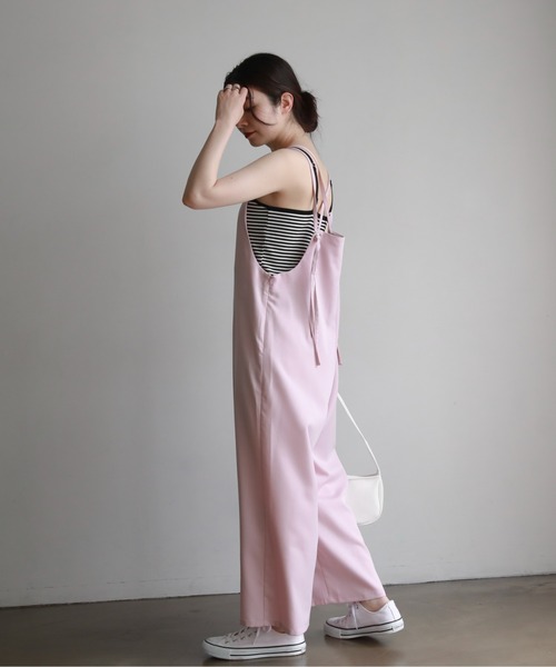 feepur(フェピュール)の「【TALLサイズあり】ダブルストラップ2wayサロペット(サロペット/オーバーオール・レディース・チャコールグレー/ブラック/ピンク・MEDIUM/TALL)」の18枚目の写真