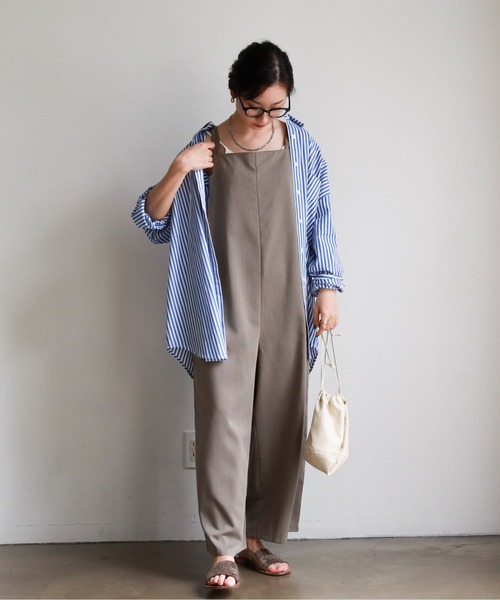 feepur(フェピュール)の「【TALLサイズあり】ダブルストラップ2wayサロペット(サロペット/オーバーオール・レディース・チャコールグレー/ブラック/ピンク・MEDIUM/TALL)」の5枚目の写真