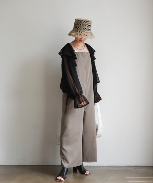 feepur(フェピュール)の「【TALLサイズあり】ダブルストラップ2wayサロペット(サロペット/オーバーオール・レディース・チャコールグレー/ブラック/ピンク・MEDIUM/TALL)」の12枚目の写真