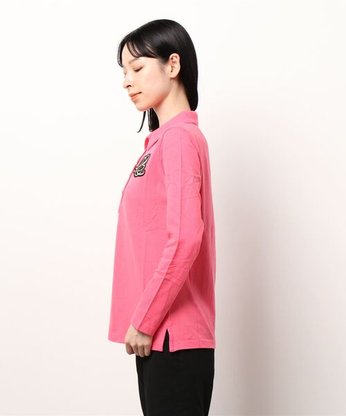 rienda suelta(リエンダスエルタ)の「《rienda suelta》BASICエンブレムR L/Sポロシャツ ゴルフウエア(ポロシャツ・レディース・ピンク/ホワイト/ブラック・MEDIUM/SMALL)」の11枚目の写真