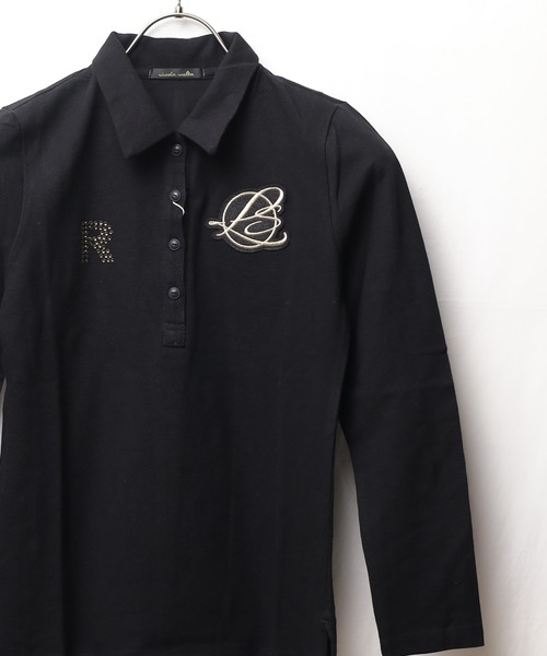 rienda suelta BASIC 엔브렘 L/S поло‑футболка для гольфа