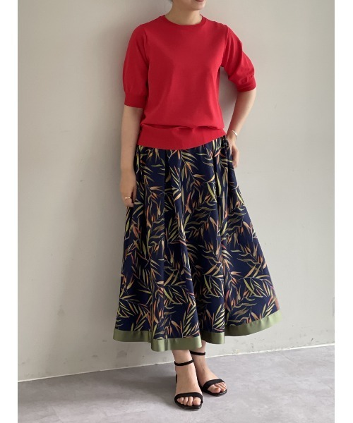 BEARDSLEY（ビアズリー）の「リーフプリントスカート（スカート・レディース・ネイビー・FREE）」の8枚目の写真