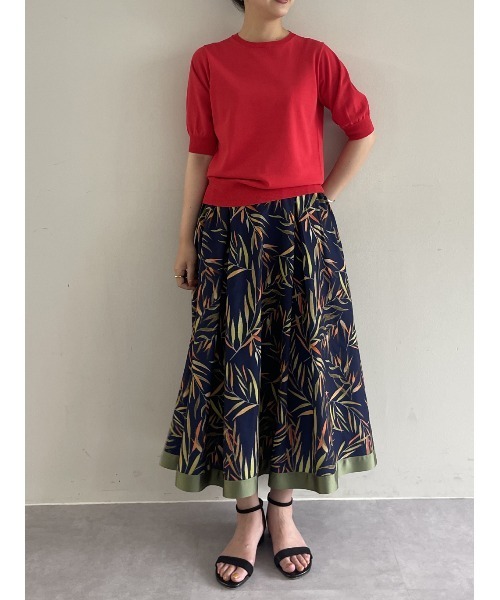 BEARDSLEY（ビアズリー）の「リーフプリントスカート（スカート・レディース・ネイビー・FREE）」の10枚目の写真