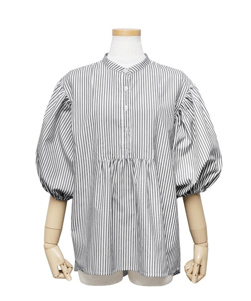 reca（レカ）の「ストライプヨーク切替五分袖ブラウス（シャツ/ブラウス・レディース・ブラック/ネイビー/ピンク・MEDIUM/LARGE）」の15枚目の写真
