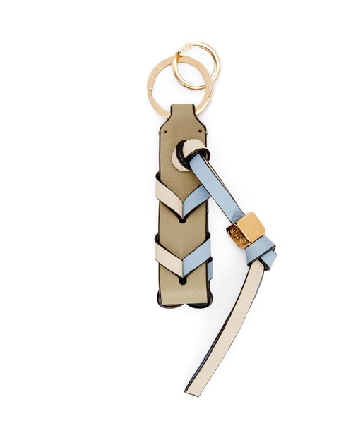 LOEWE ロエベ クロス ブレイデッド キーリング キーホルダー ロエベ クロスブレイデッド キーリング チャーム GP×革 A3063793｜中古