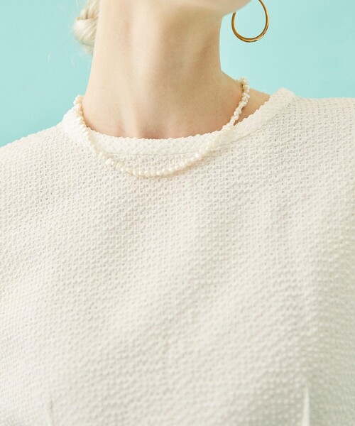 INella（イネラ）の「【INella/イネラ】シアサッカークロップドトップス（Tシャツ/カットソー・レディース・ブラック/その他2/ホワイト・FREE）」の8枚目の写真