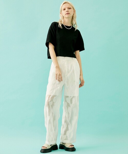 INella（イネラ）の「【INella/イネラ】シアサッカークロップドトップス（Tシャツ/カットソー・レディース・ブラック/その他2/ホワイト・FREE）」の12枚目の写真