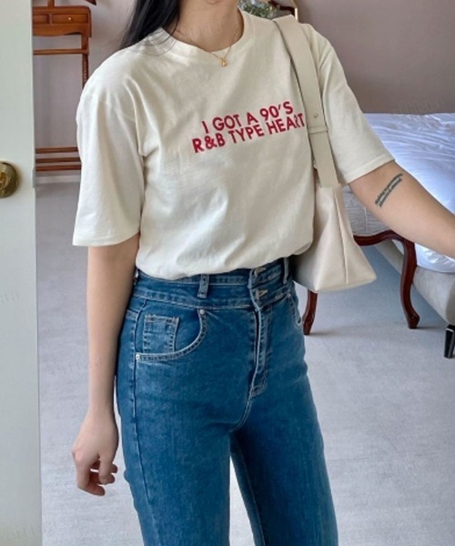 Dalfwin(ダールフィン)の「90'Sロゴ半袖Tシャツ(Tシャツ/カットソー・レディース・ブラック/グリーン/クリーム・FREE)」の9枚目の写真
