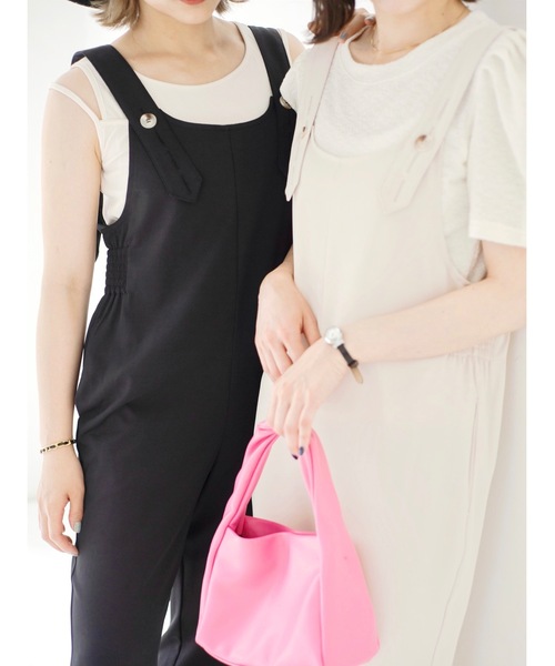 JUMELLE(ジュメロ)の「バックオープンオールインワン(つなぎ/オールインワン・レディース・ブラック/ベージュ・SMALL/MEDIUM)」の10枚目の写真